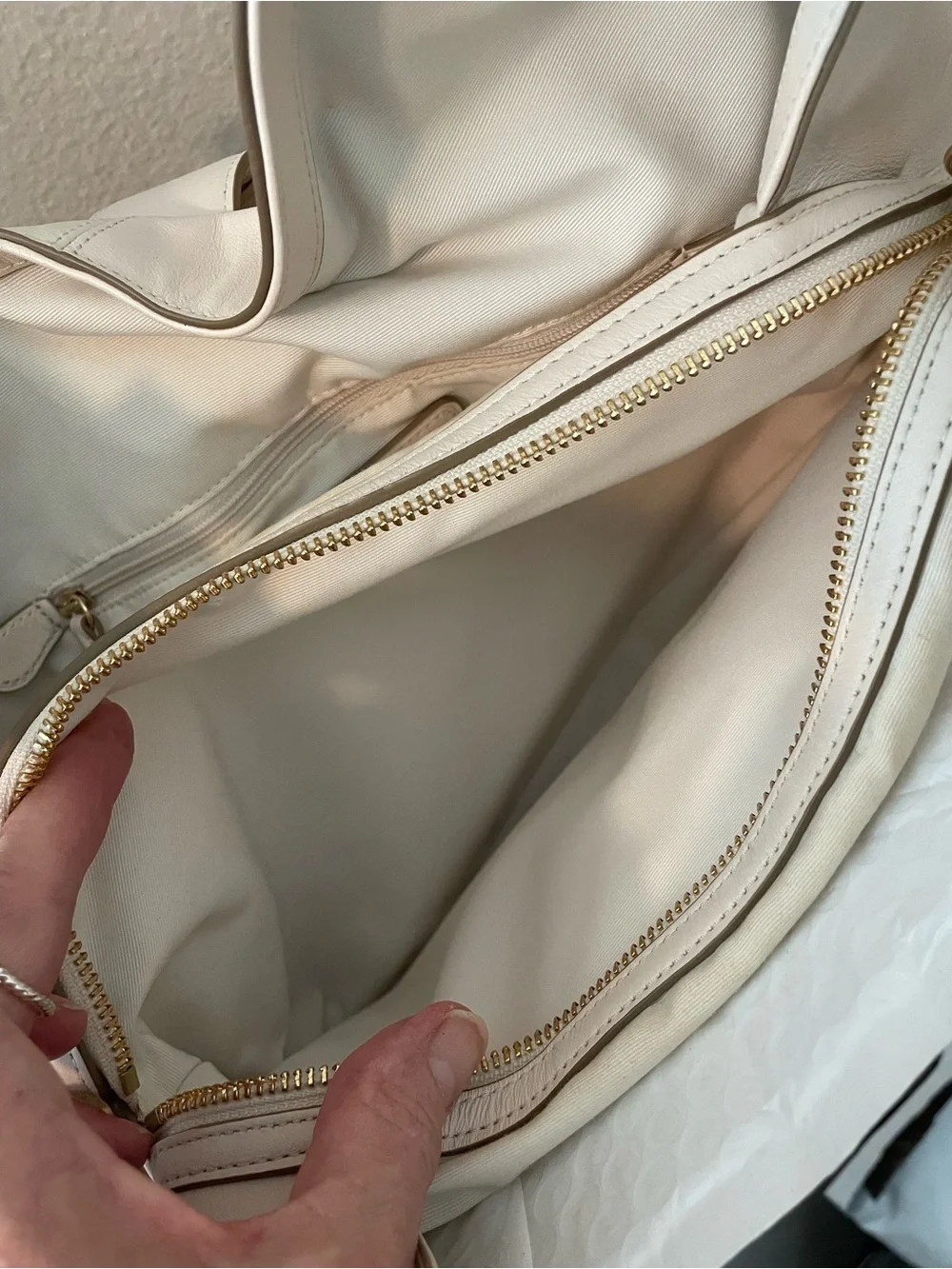 Coach ivory leather